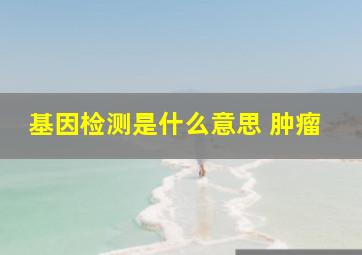 基因检测是什么意思 肿瘤